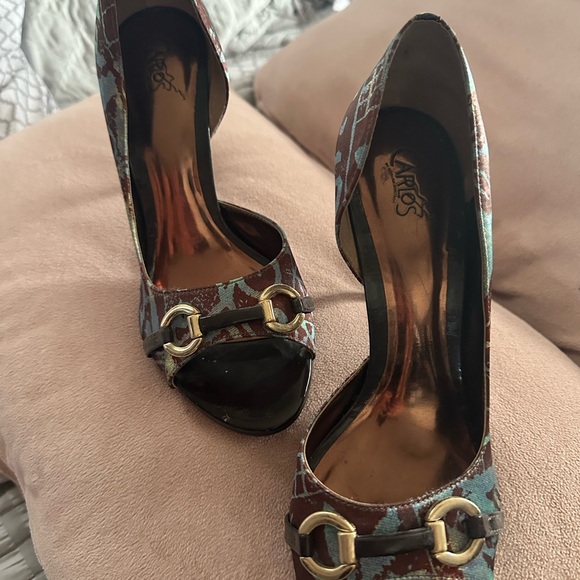 Carlos Santana Brown and Blue Heels - Picture 3 of 6